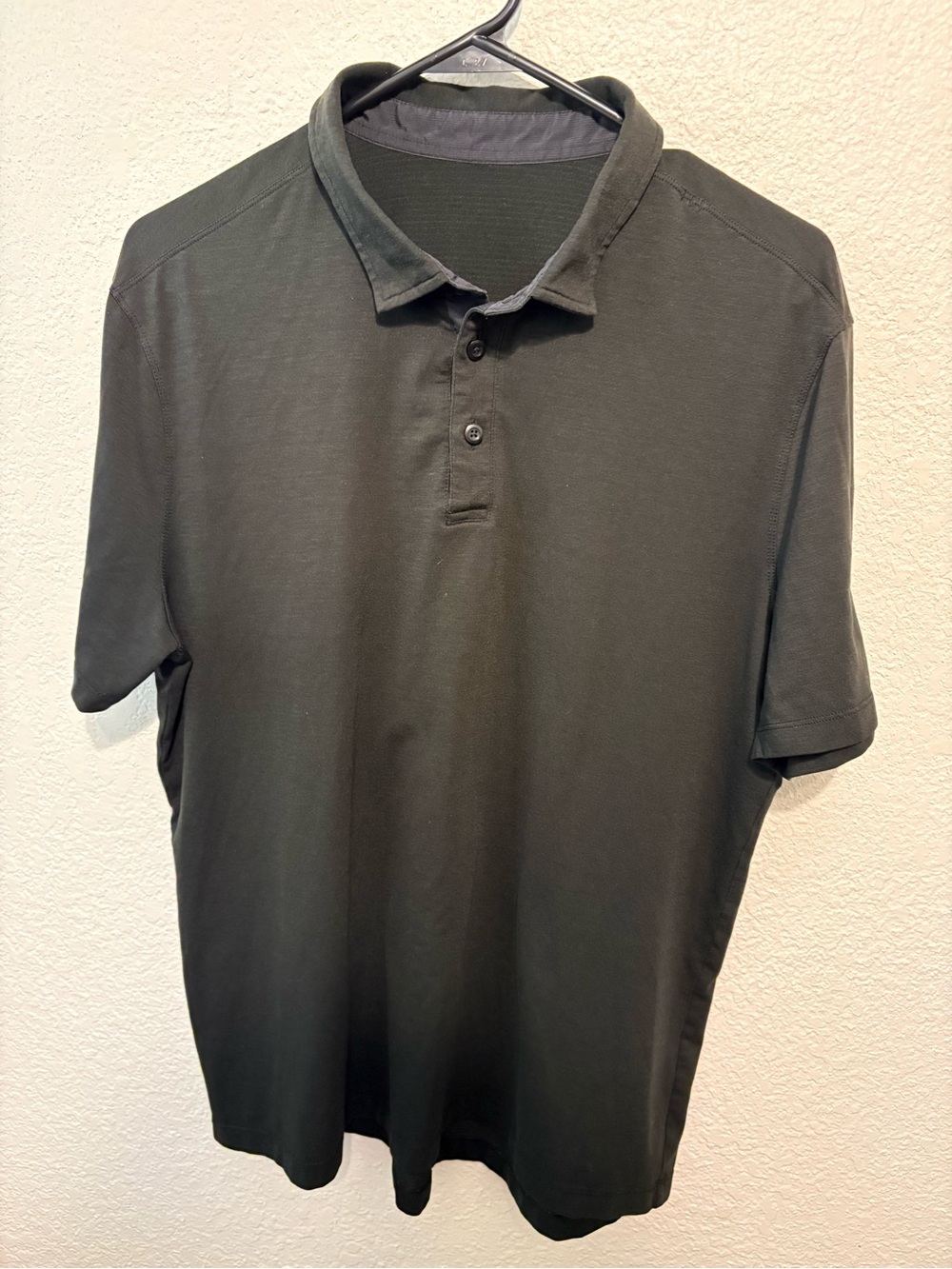Lululemon Men's Polo Shirt in Charcoal Gray L